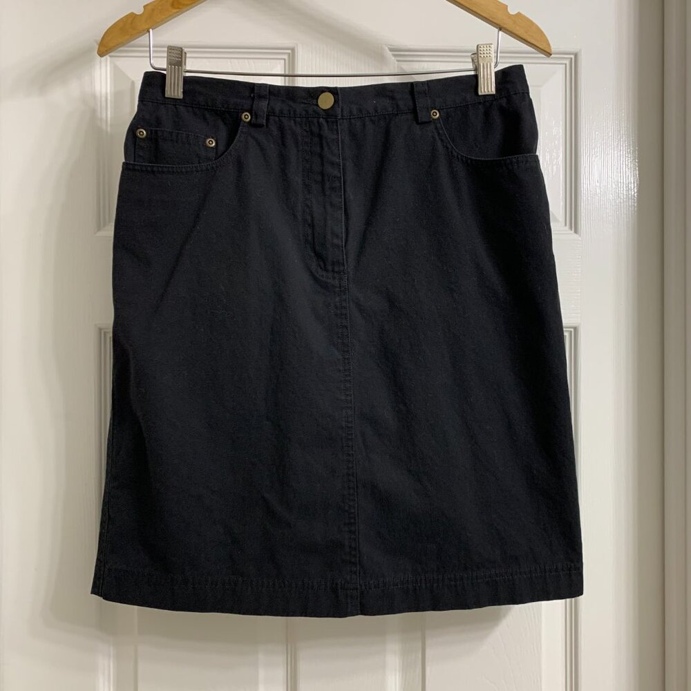 Rafaella Brand Women's Black Denim Skirt, Size 8